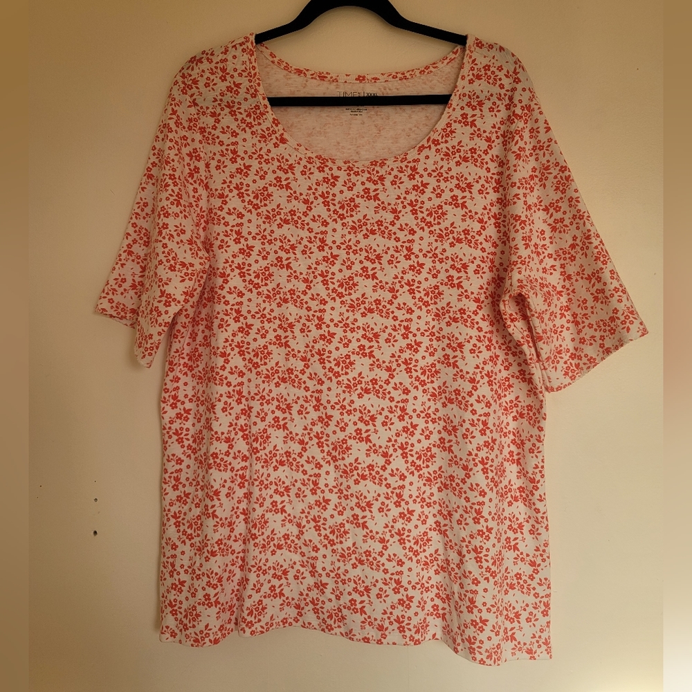 Time and Tru Top XXXL Floral vibrant 58%cotton Minimalisf Classic - Picture 1 of 6